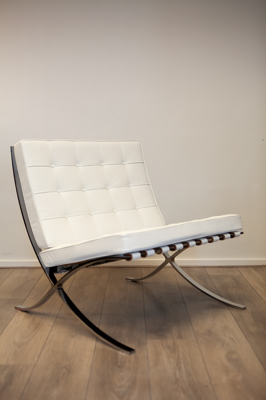 Barcelona Chair Knoll Ludwig Mies van der Rohe origineel wit (top